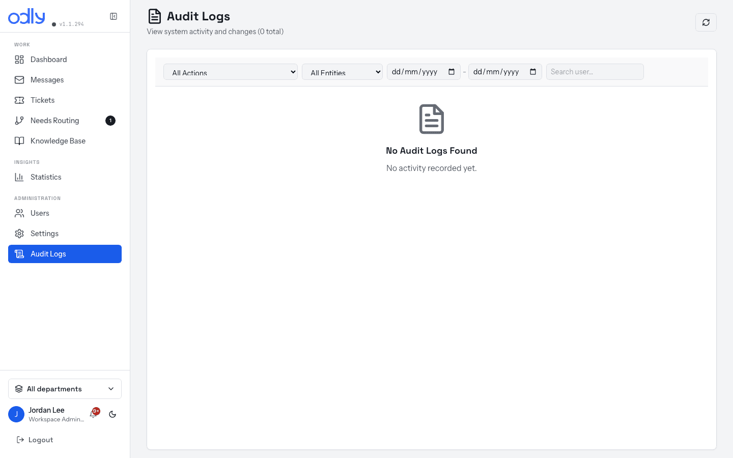 Audit Logs — who did what, when