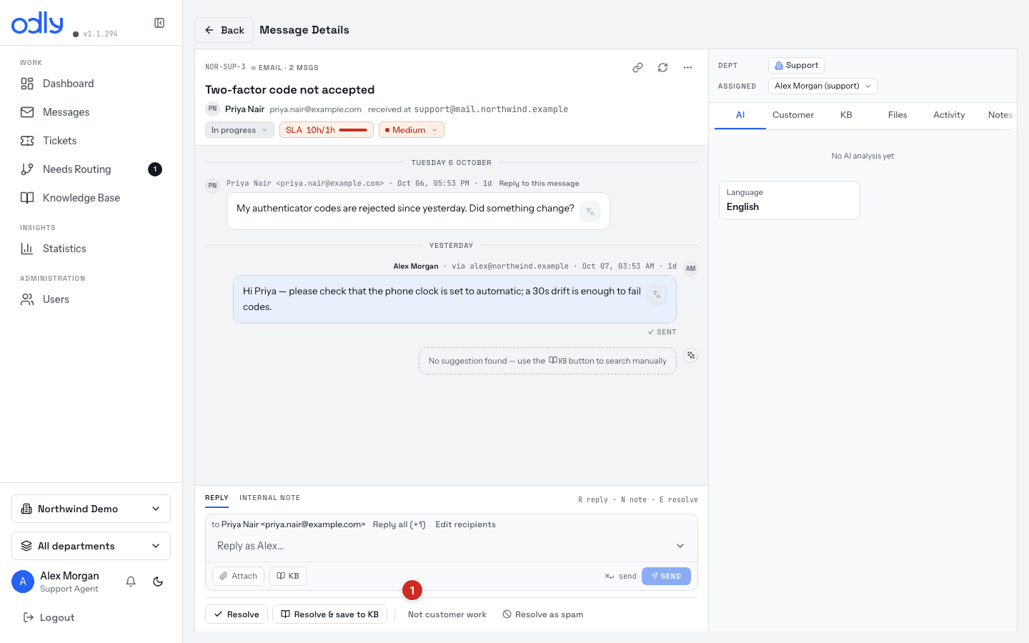 The decision row — Not customer work