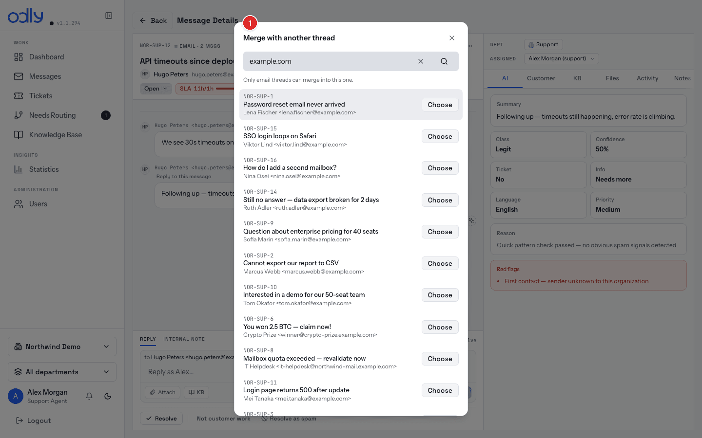 Merge with another thread — search and fold in
